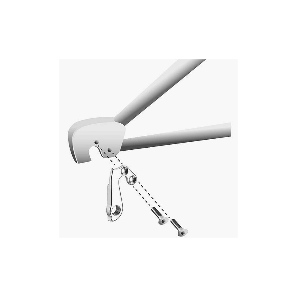 M Part gear hanger for Cervelo and Eddy Merckx bike frames, durable replacement component for cycling gear maintenance.