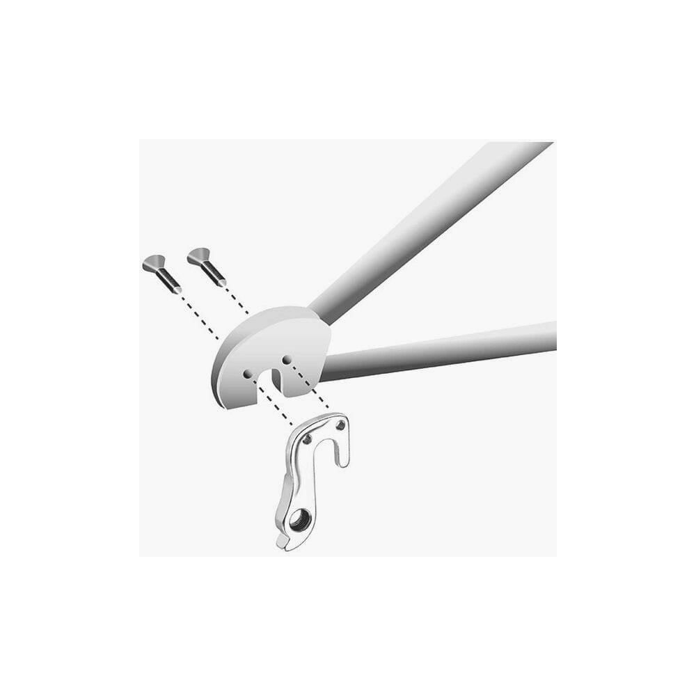 M Part Gear Hanger Cube for bicycle frame protection and impact absorption, showing the compact component with protective features.