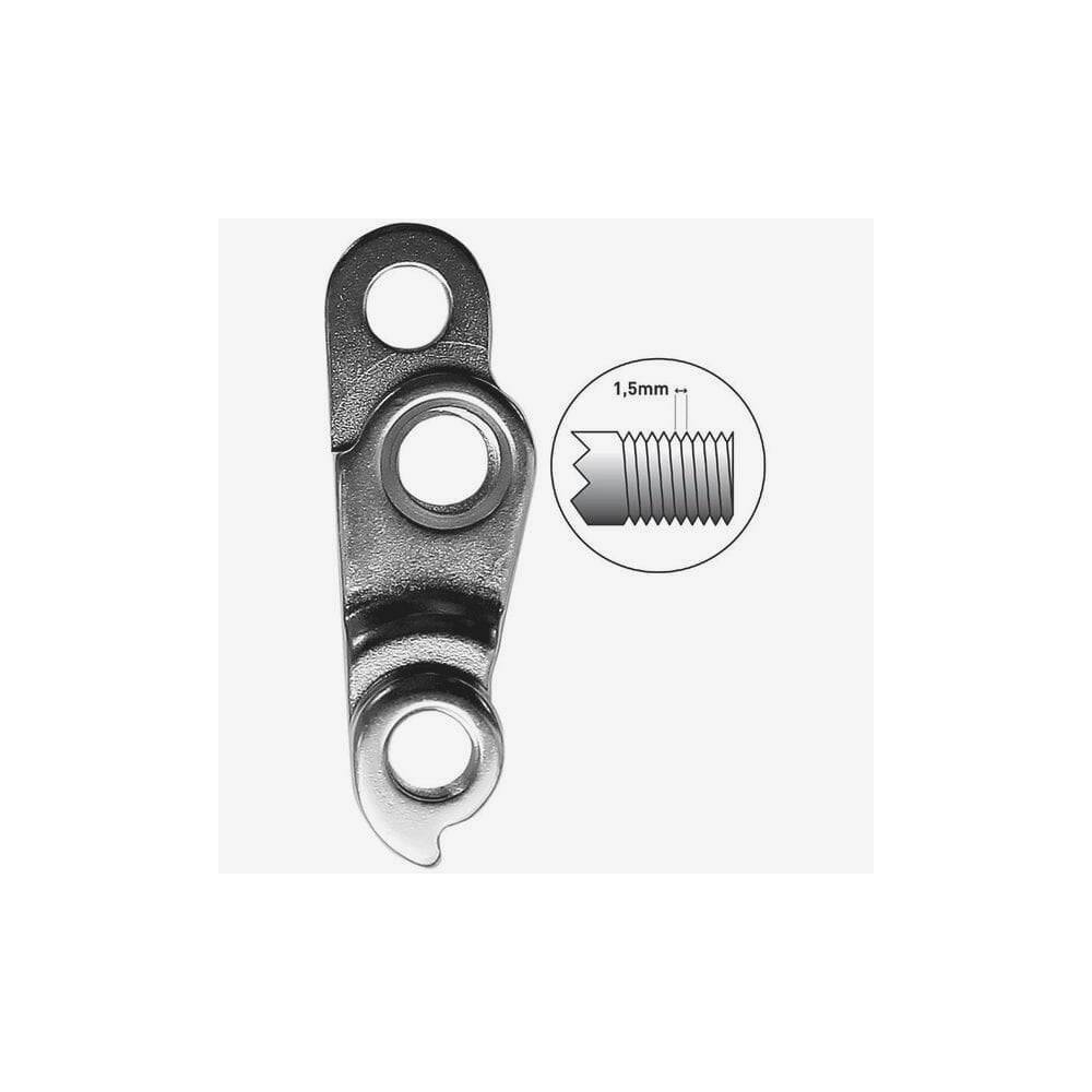 M Part gear hanger direct mount M12 1.5 for bike frame protection, showcasing durable bike component installed on a bicycle.