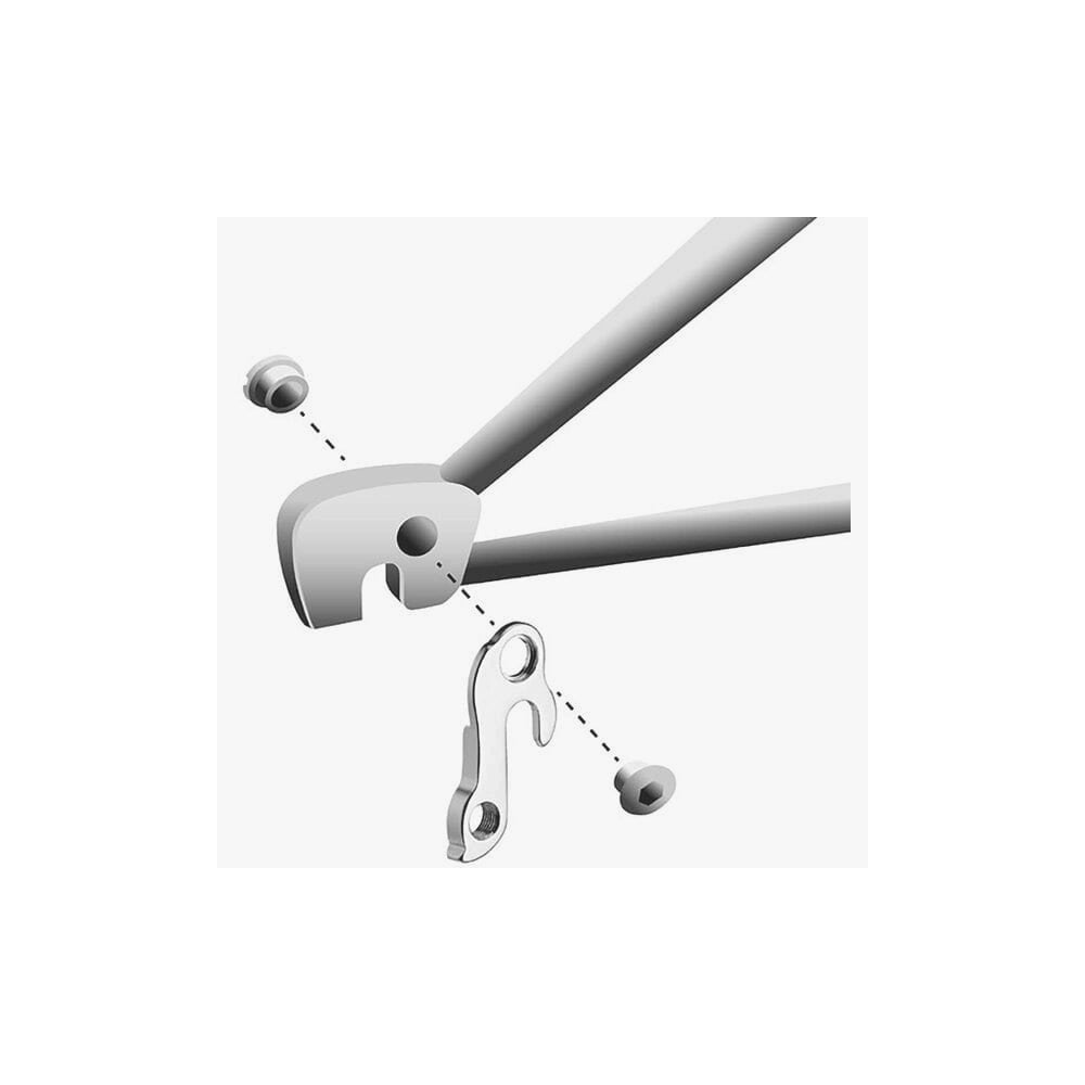 M Part gear hanger for Bianchi, Focus, Stevens bikes, replacement component, durable bicycle gear derailleur hanger.