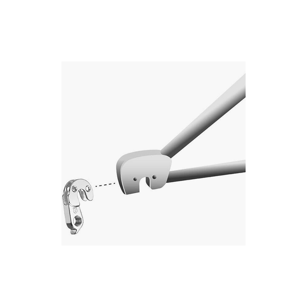 M Part gear hanger for Lapierre bikes, durable replacement bike component, mounted on bike frame with gear and derailleur visible.