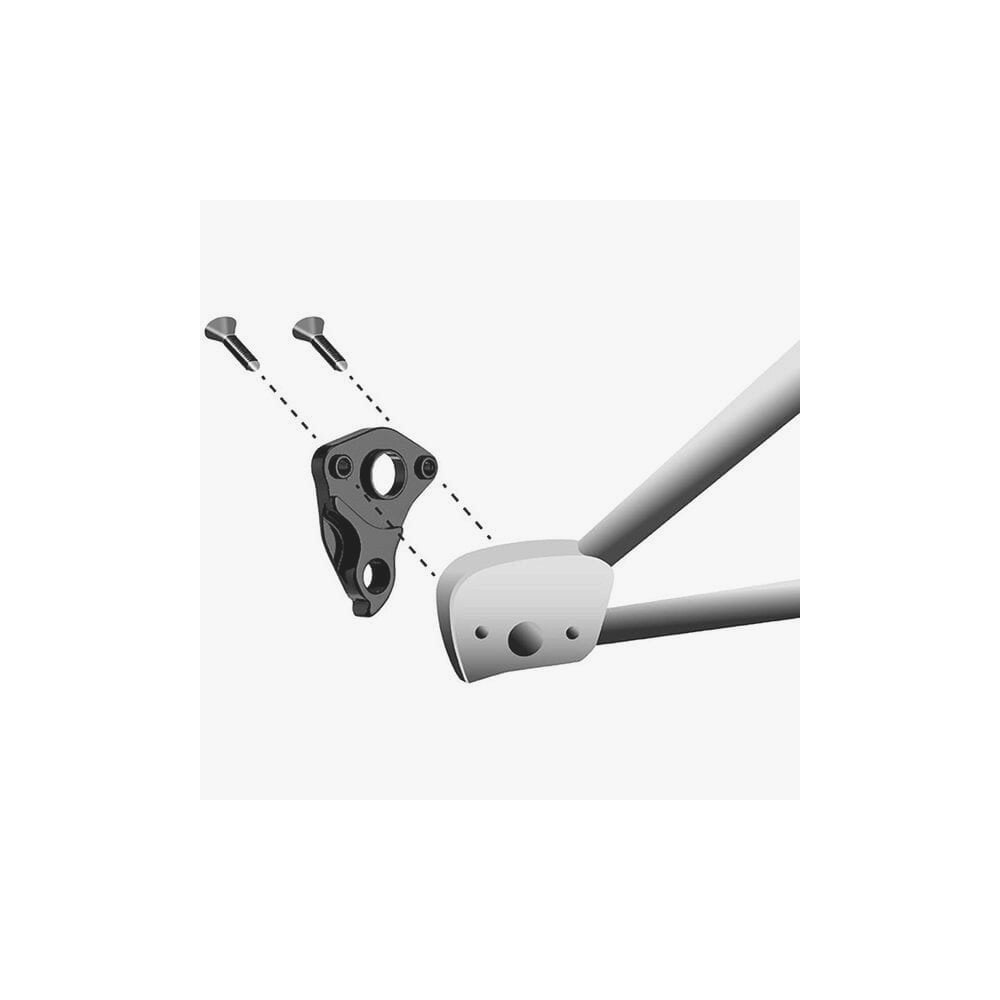 M Part gear hanger for Lapierre bikes, durable replacement bike frame protector, components part with metal and plastic elements