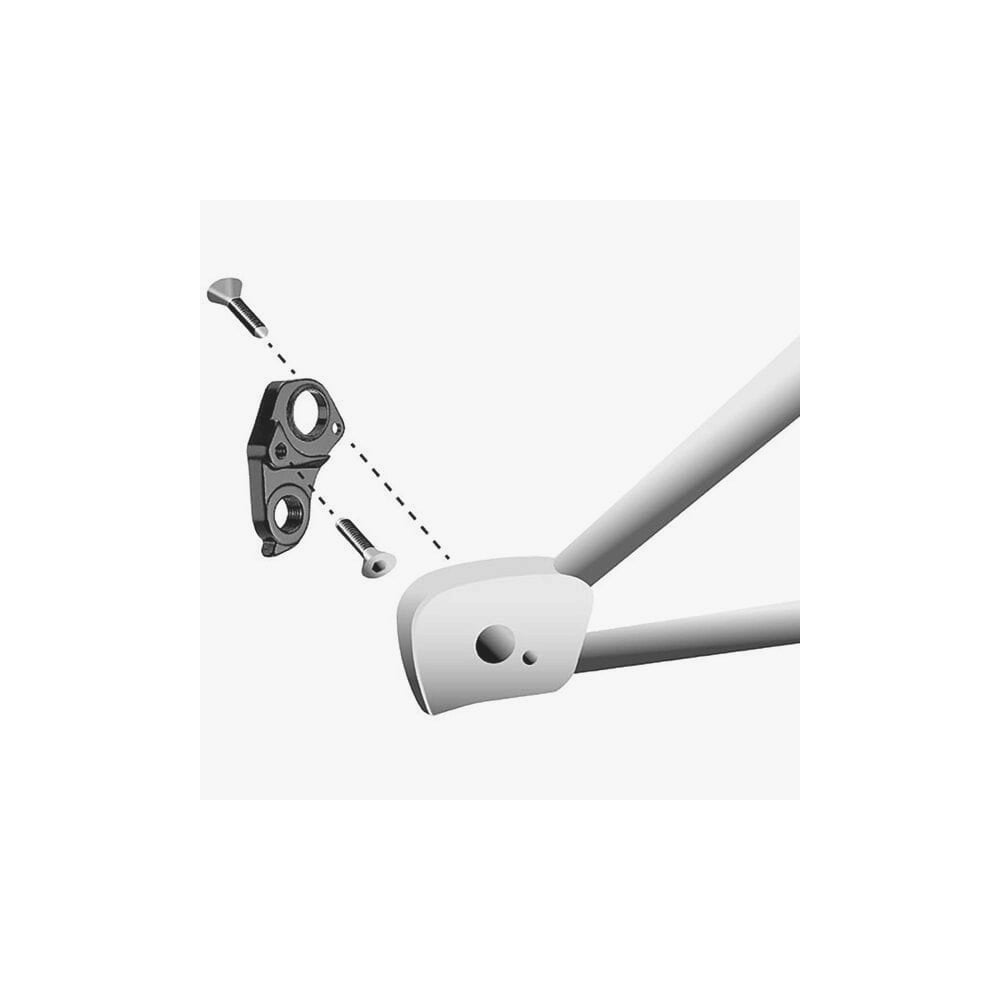 M Part gear hanger for bike frames, designed for protection and durability, shown mounted on a bicycle component.