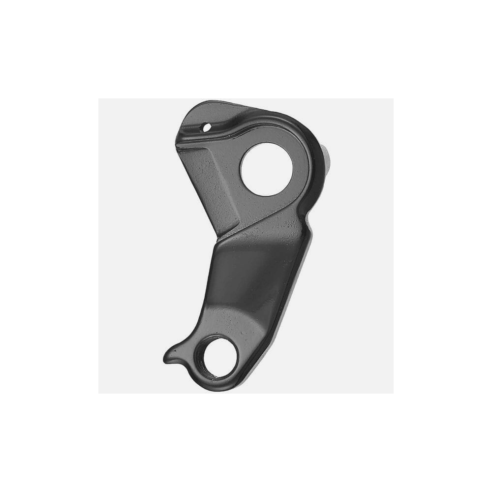 M Part Ghost Black alloy gear hanger for bike frame, durable component protector, shown in close-up with black finish.