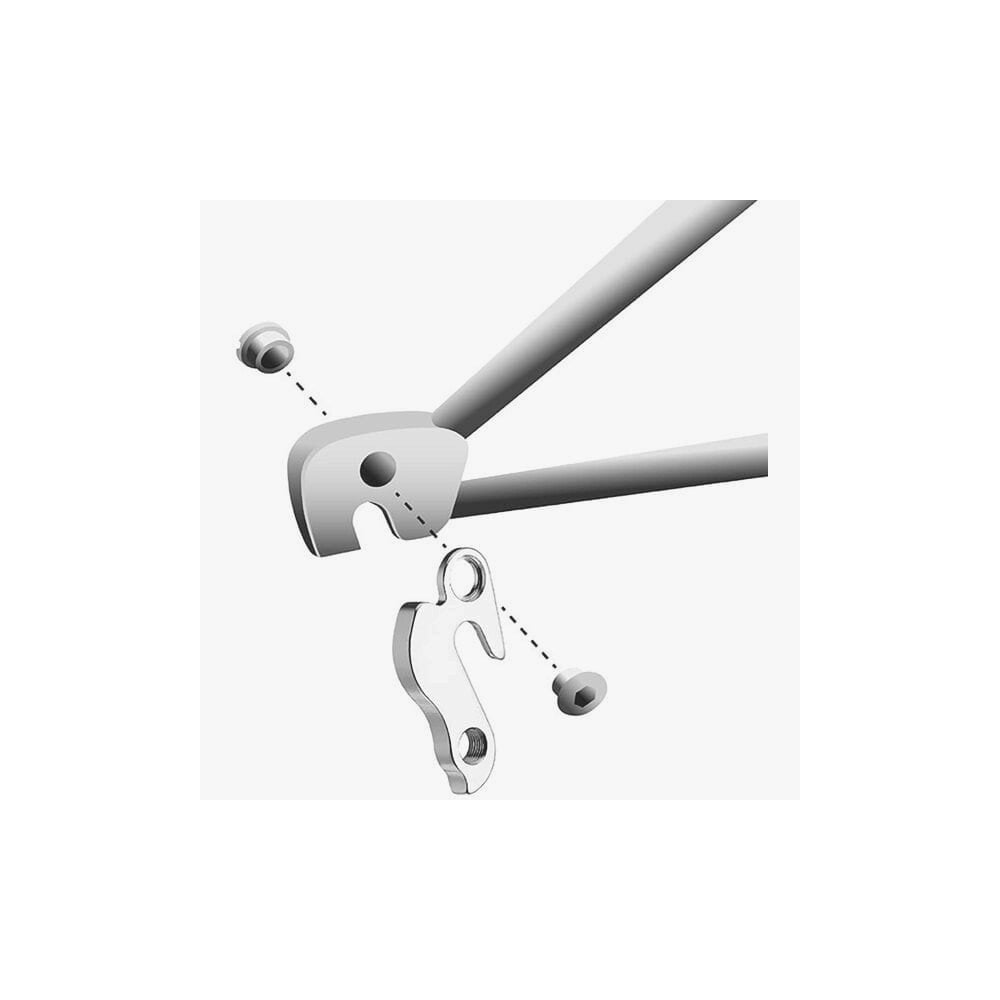 M Part gear hanger for Wilier and compatible bike frames, durable replacement component for bicycle gear systems.