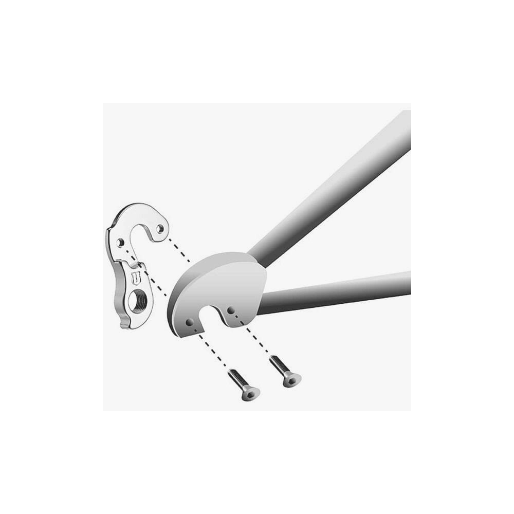M Part gear hanger for Lapierre, Fuji, and compatible bikes, durable replacement component for bike gear shifting.