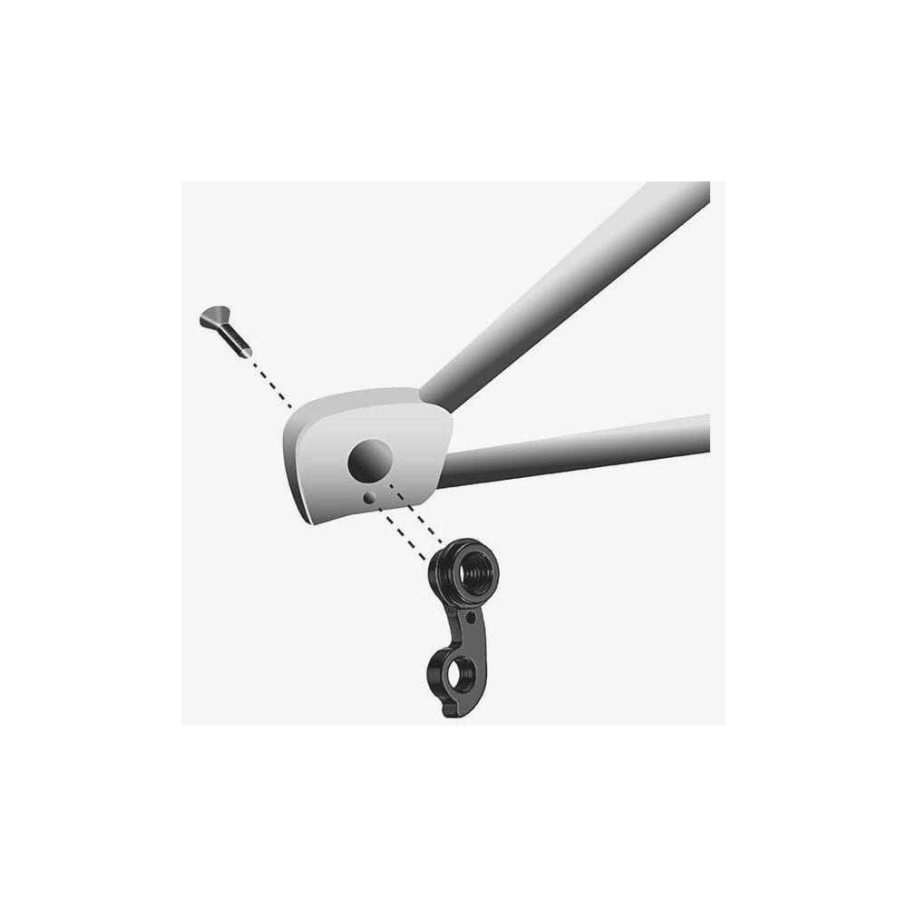 M Part gear hanger for Haibike, GT, and B'Twin bikes, durable replacement component for bike gear systems.