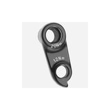Black alloy M Part gear hanger for KTM bikes, made of cold-forged 6061 aluminum, designed for durable gear shifting components.