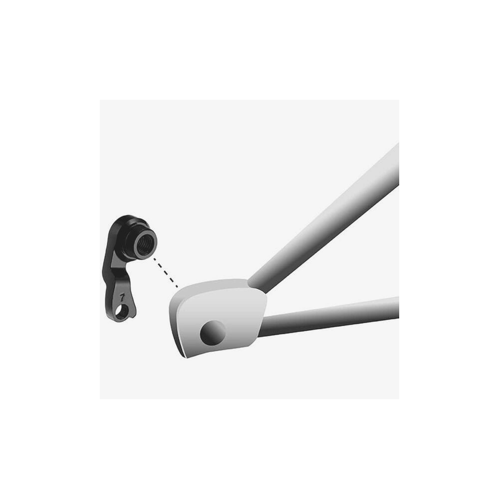 M Part gear hanger for bike frame protection, direct mount M12 1.75, durable component for bicycle maintenance and repair.