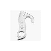 M Part Canyon Silver Anodised Bike Frame Protector gear hanger mounted on a bicycle frame, showing durable metal construction and sleek finish.