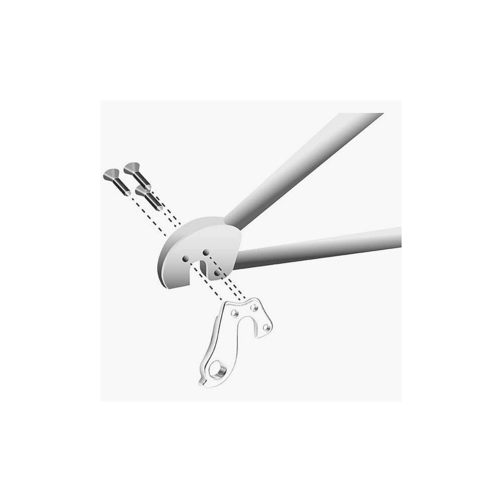 M Part gear hanger for Bergamont bikes, durable replacement component, shown attached to bike frame for easy gear shifting.