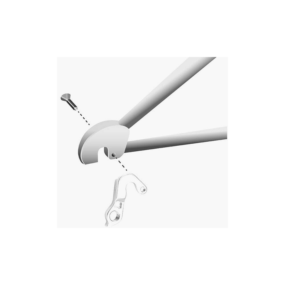 M Part gear hanger for bicycle frame protection and replacement, durable component for bike maintenance and gear shifting.