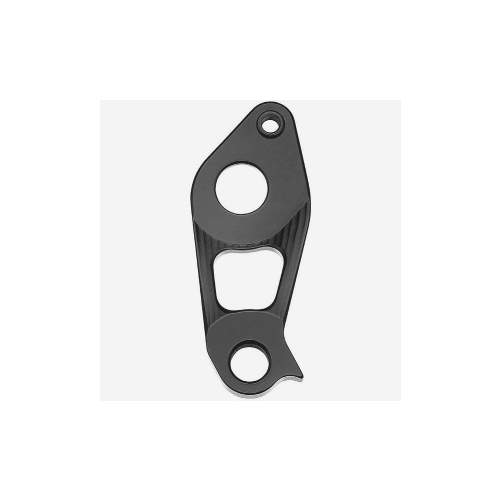 M Part gear hanger for bicycle frame, durable bike component replacement part, close-up of the metal gear hanger.