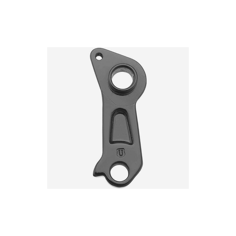 M Part gear hanger for bike frame protection and replacement, mounted on a bicycle frame, showcasing durable component design.