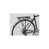 M Part City AVS adjustable rear disc brake pannier rack for bikes, black, fits 24-29 inch bicycles, durable bike accessory.