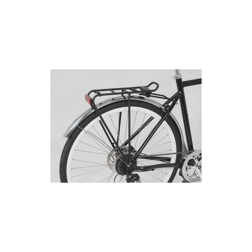 M Part Tour AVS Sport rear pannier rack with reflector for 700c bikes, black, durable bike accessory.