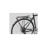 M Part Tour AVS Sport rear pannier rack with reflector for 700c bikes, black, durable bike accessory.