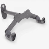 M Part wall-mounted horizontal bike rack with adjustable hooks and extension arm for easy bike storage and organization.