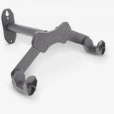 M Part wall-mounted horizontal bike rack with adjustable hooks and extension arm for versatile bike storage.