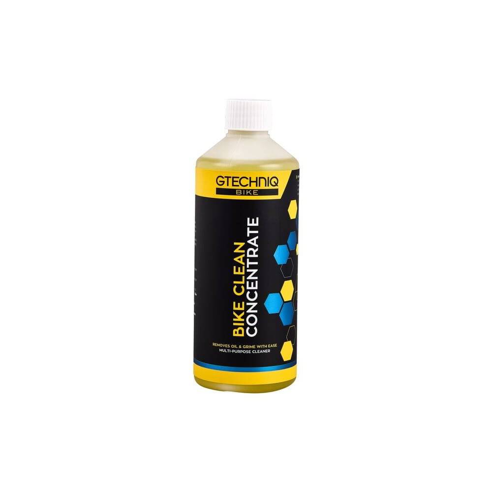 Gtechniq Bike Clean Concentrate workshop bottle with label, premium bike cleaner for oil, grime, and dirt removal.