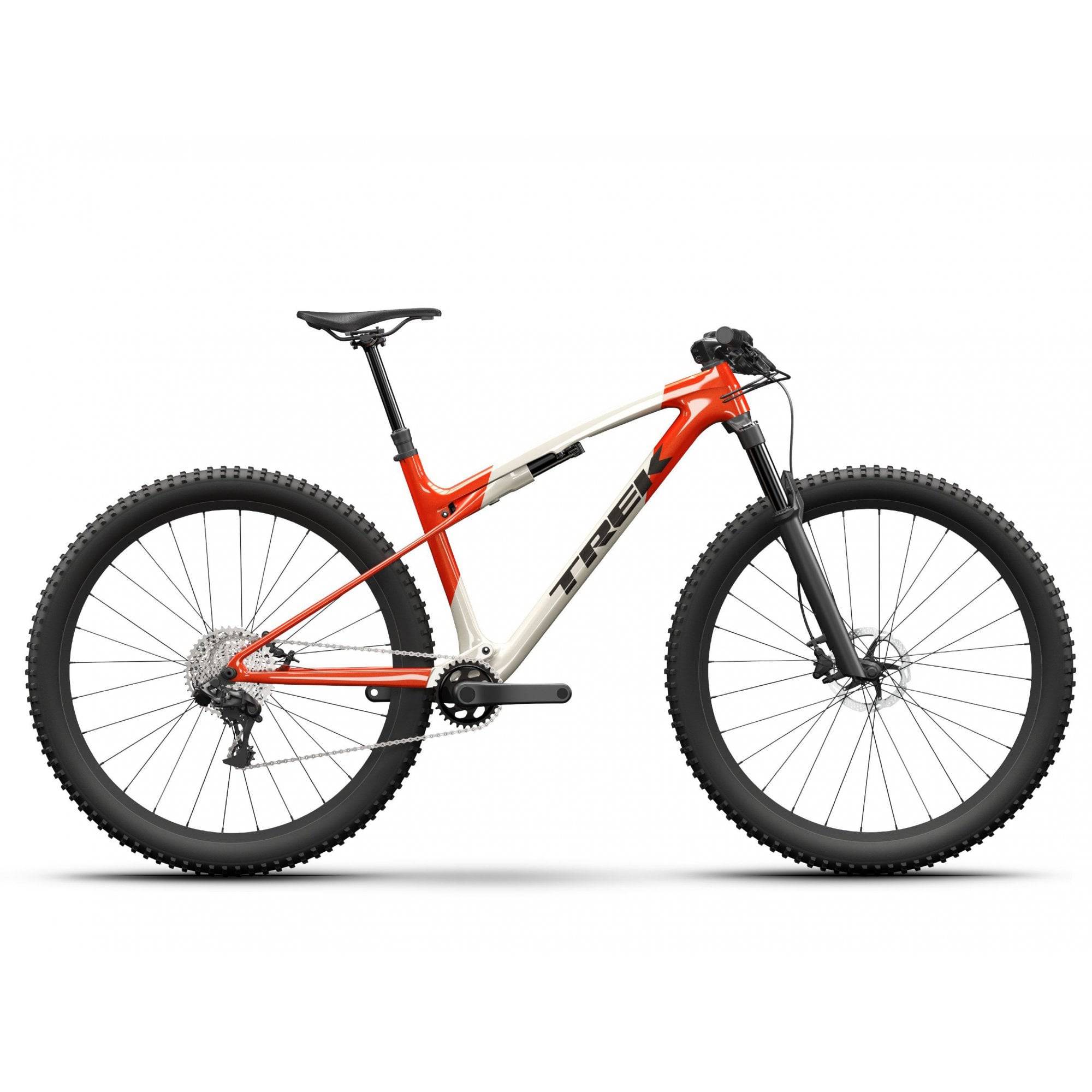 Trek Supercaliber SL 9.6 29er mountain bike with Gen 2 IsoStrut suspension and Shimano SLX 12-speed drivetrain.