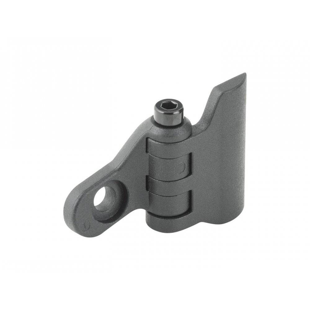 Trek Road Bike Adjustable Chainkeeper in black preventing chain drops on a bicycle component close-up.