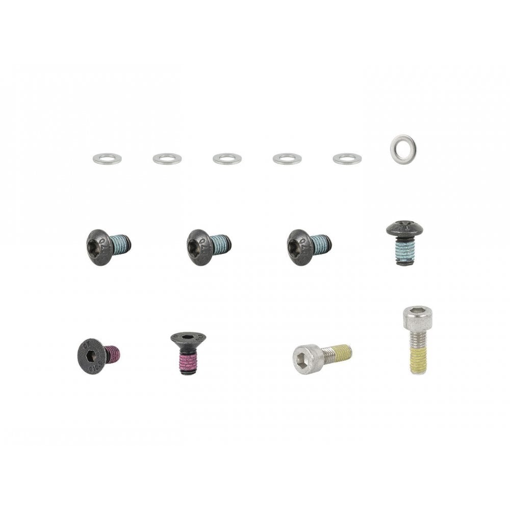 Trek Fetch+ 4 battery assembly hardware kit in black, e-bike replacement components, showing various small hardware parts.