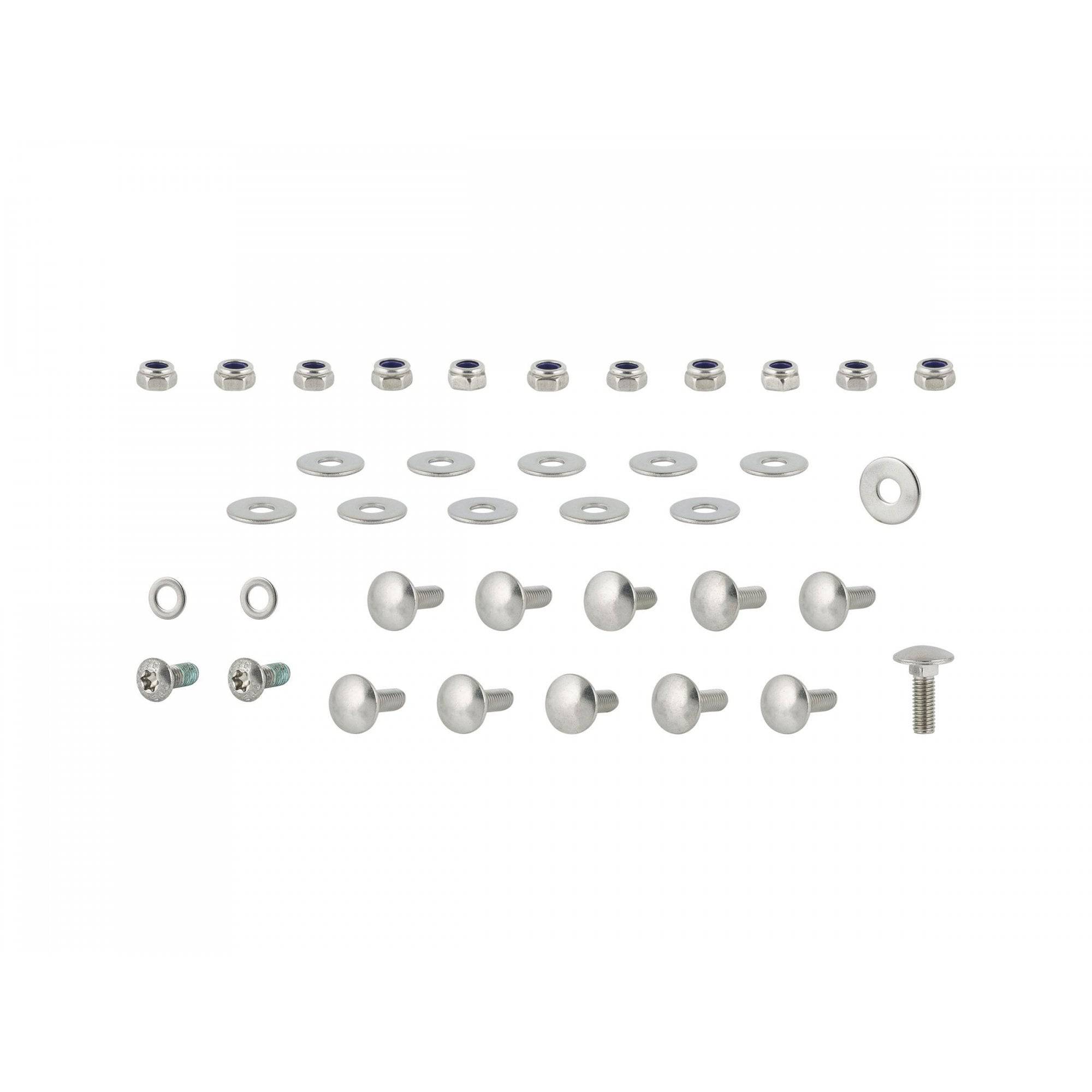 Trek Fetch+ 4 floorplate assembly hardware kit with M5 x 16mm black and chrome components for e-bike repair.