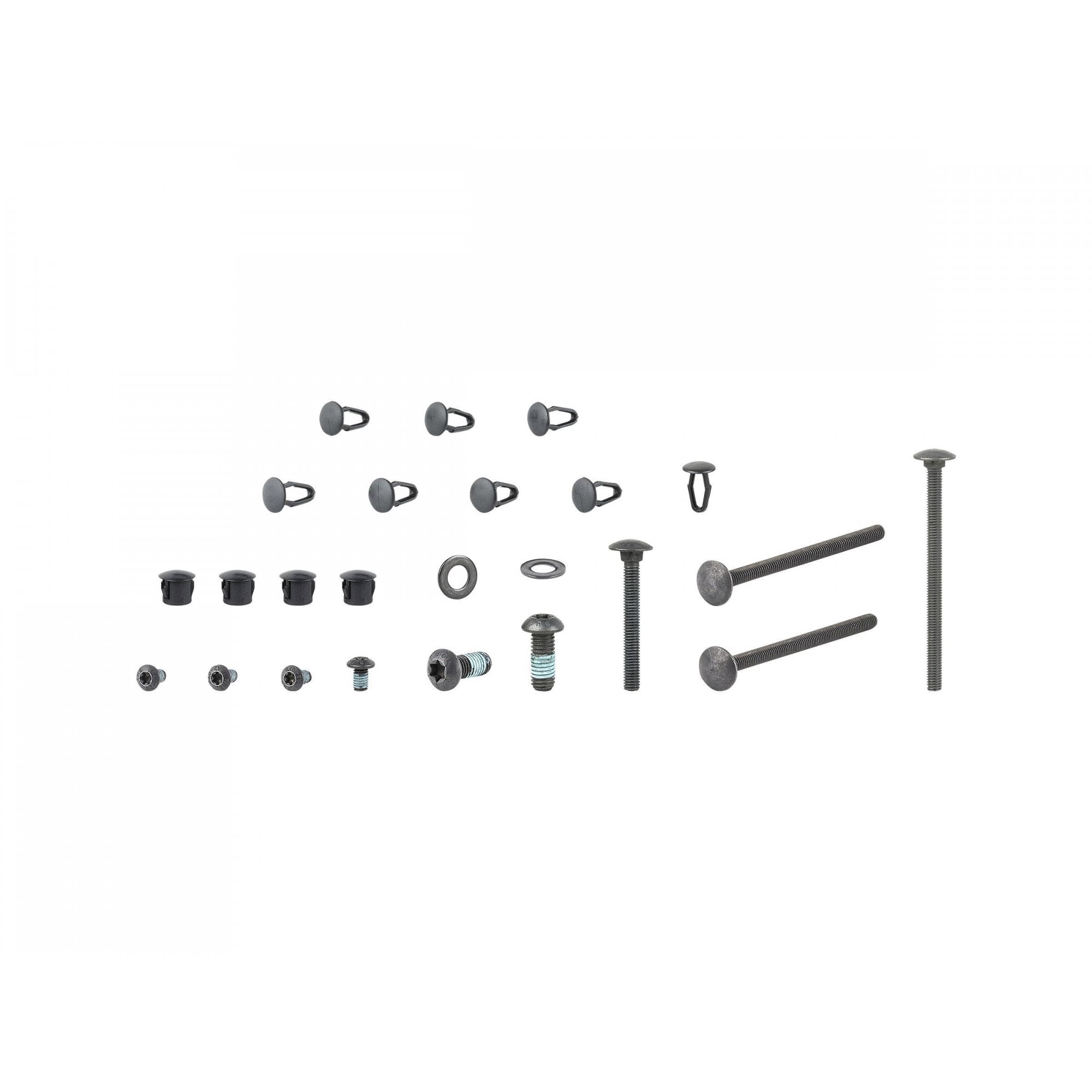 Trek Fetch+ 4 front cover assembly hardware kit in black for E-bike maintenance, includes components for secure fitting.
