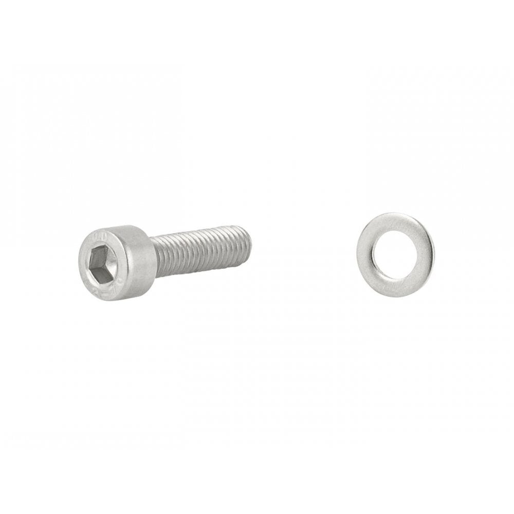Trek Fetch+ 4 front steering disc fastener set with M5 x 18mm chrome components for e-bike steering systems.