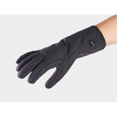 Trek Circuit Windshell cycling gloves, lightweight wind-resistant bike gloves in black, designed for outdoor cycling comfort.