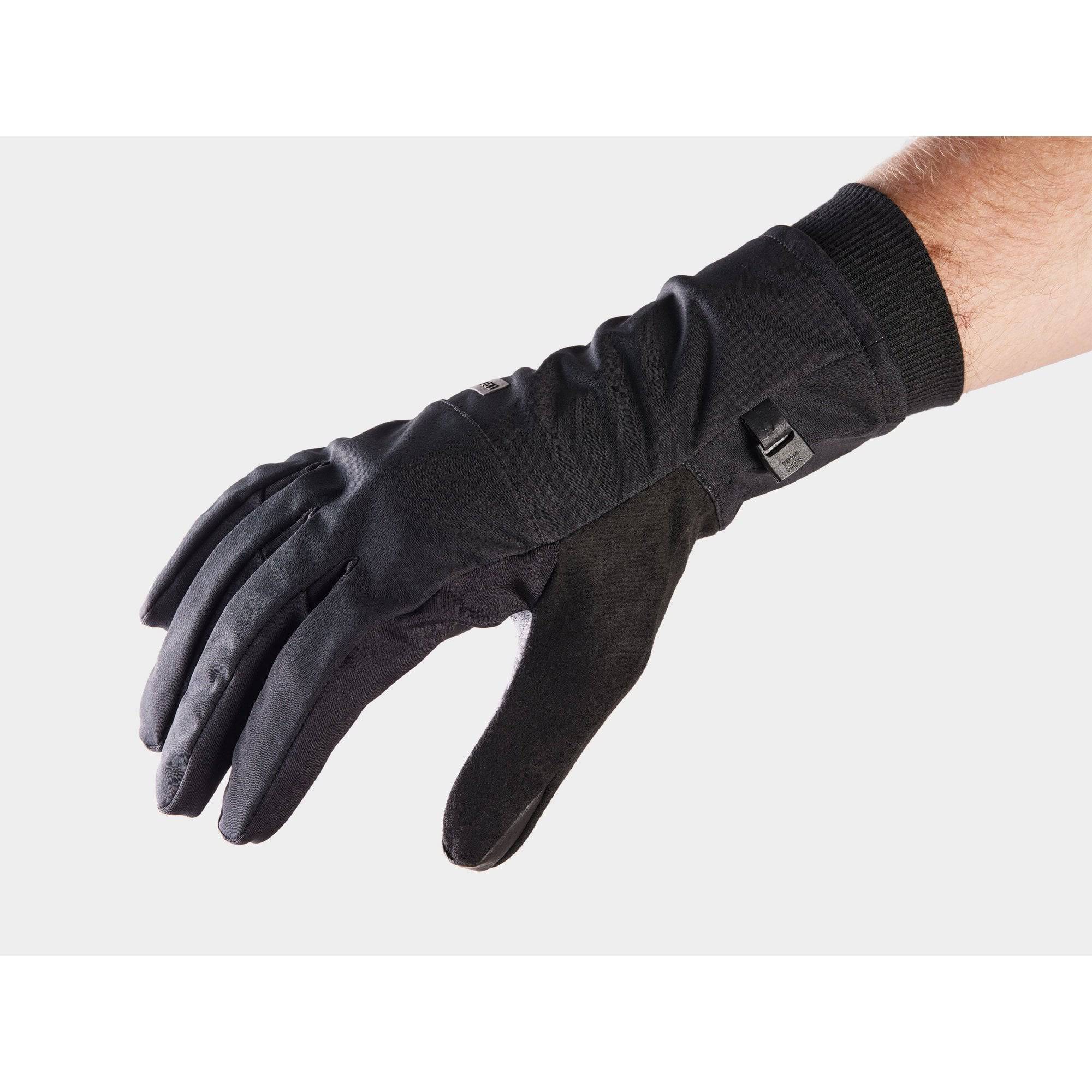 Trek Circuit Windshell cycling gloves showing lightweight, wind-resistant design with textured grip on the palms and fingers.