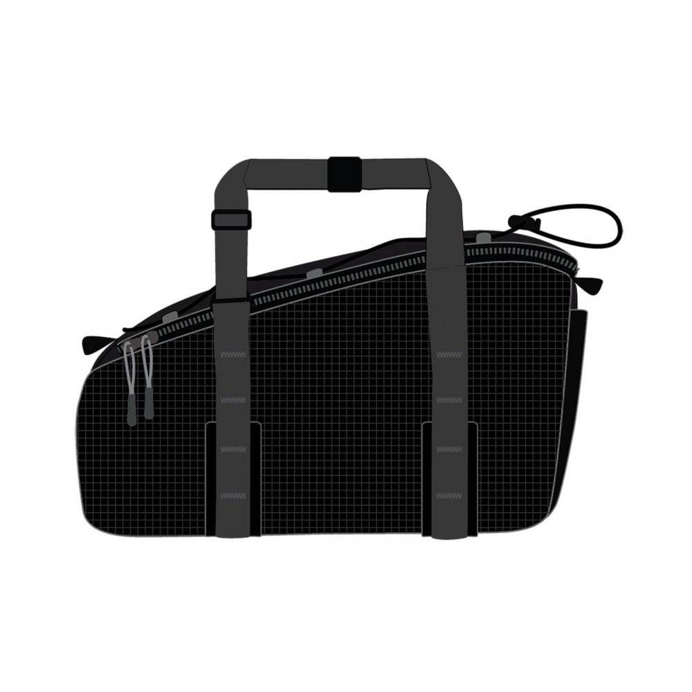 Black Trek Boot Bag 7L, durable travel footwear storage and protection accessory with secure zip closure.