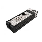 Trek Pro BITS multi-tool in black with 18 functions, compact and durable workshop tool for versatile repair tasks.