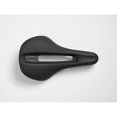 Trek Verse Short Comp bike saddle in black, ergonomic unisex seat, measuring 250mm by 155mm, for comfortable cycling.