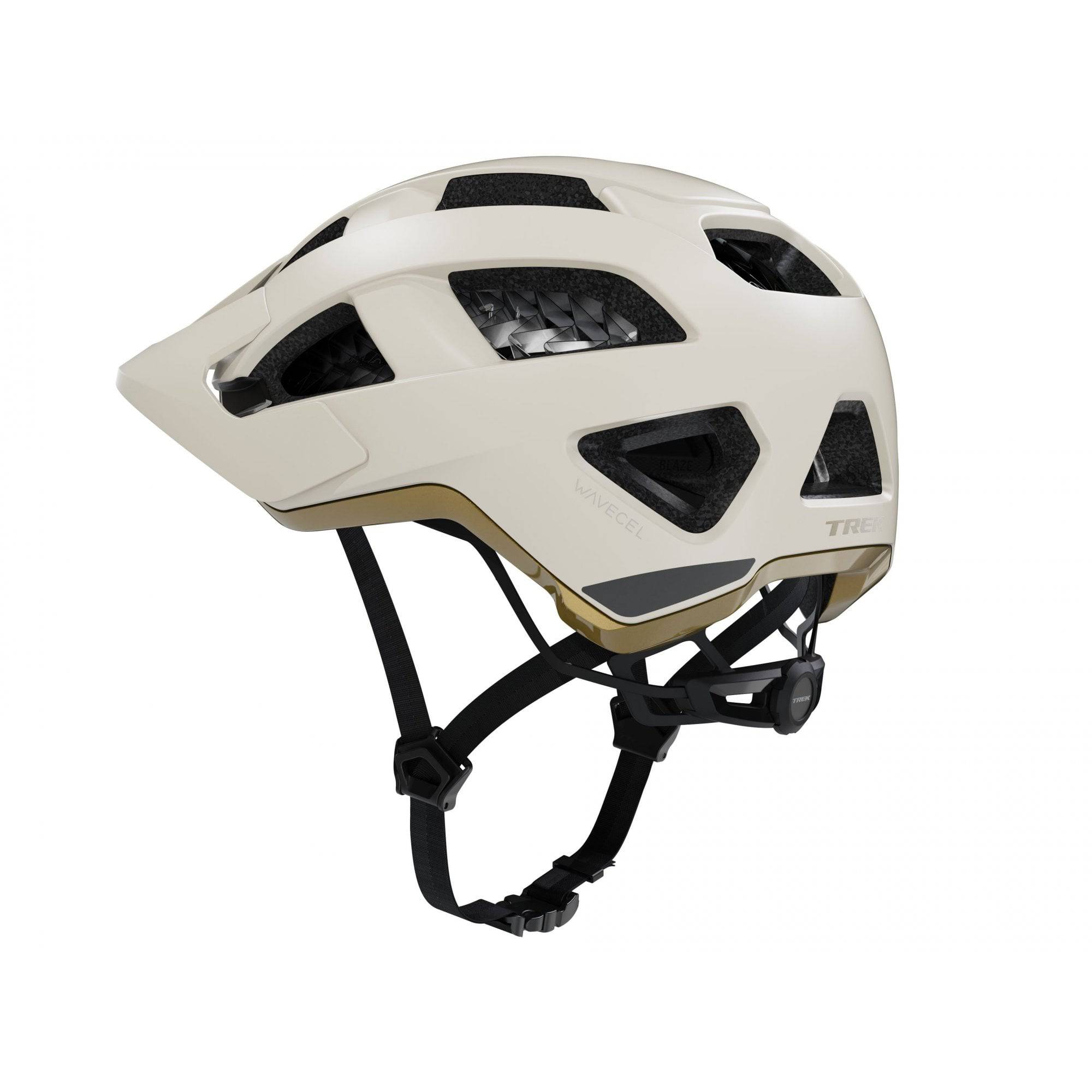 Trek Quantum WaveCel mountain bike helmet with advanced impact protection, lightweight and aerodynamic for trail riding.