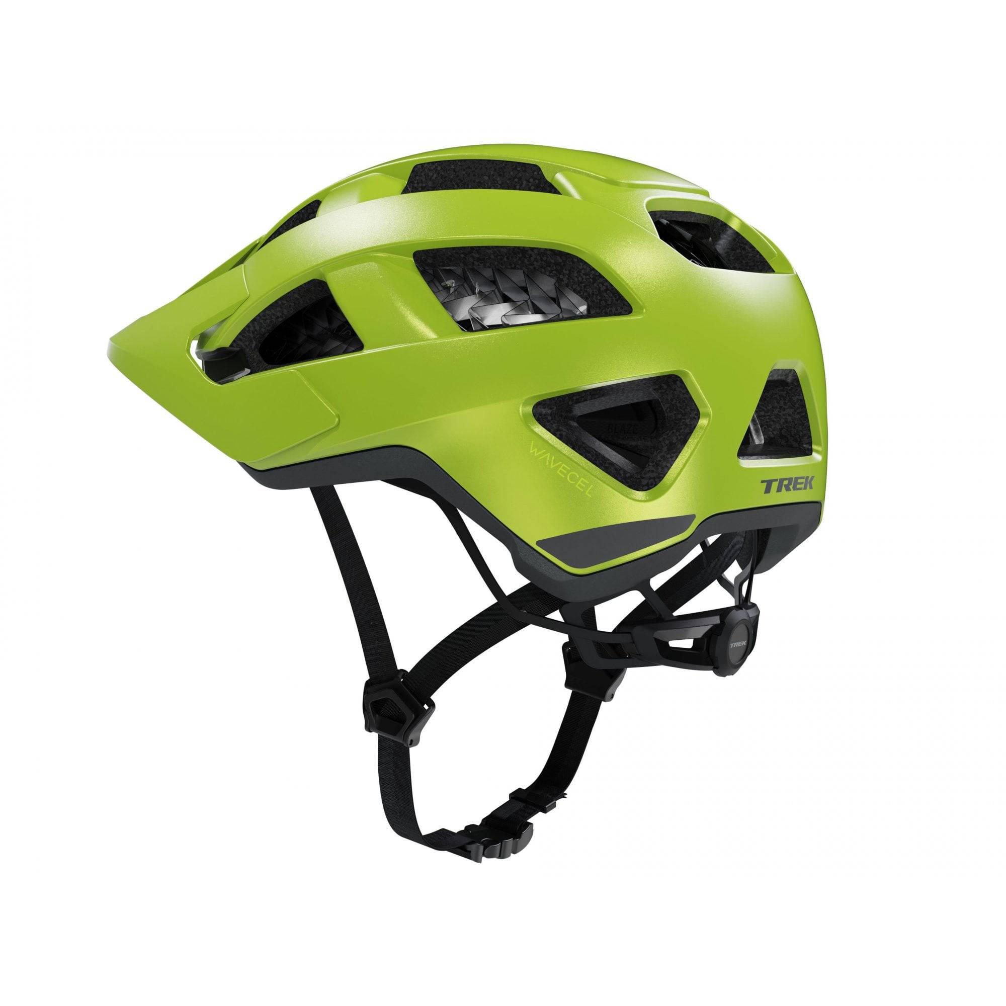 Trek Quantum WaveCel mountain bike helmet with advanced impact protection, shown in a cycling safety gear image.