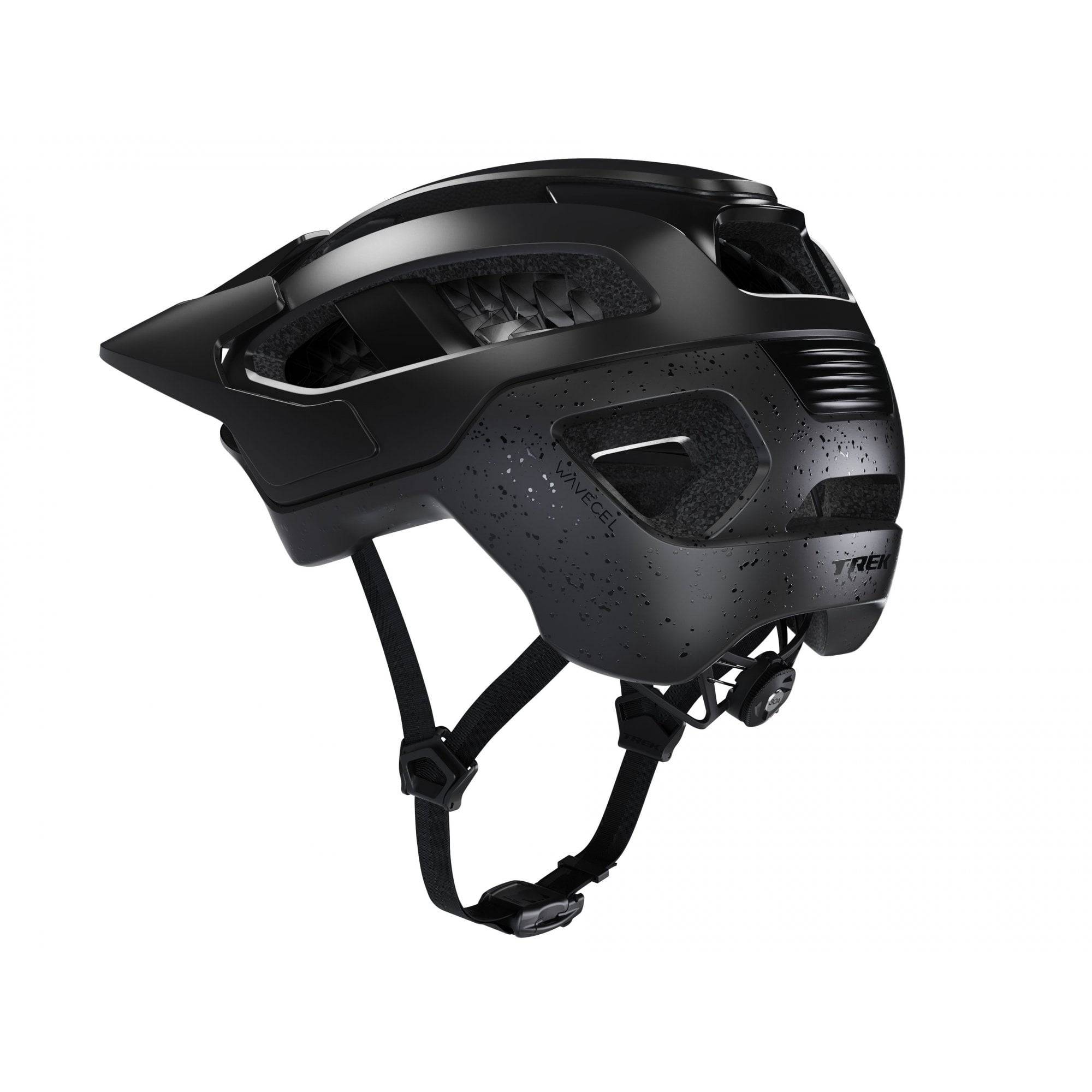 Trek Rally WaveCel mountain bike helmet with advanced impact protection and ventilation, shown from the side.