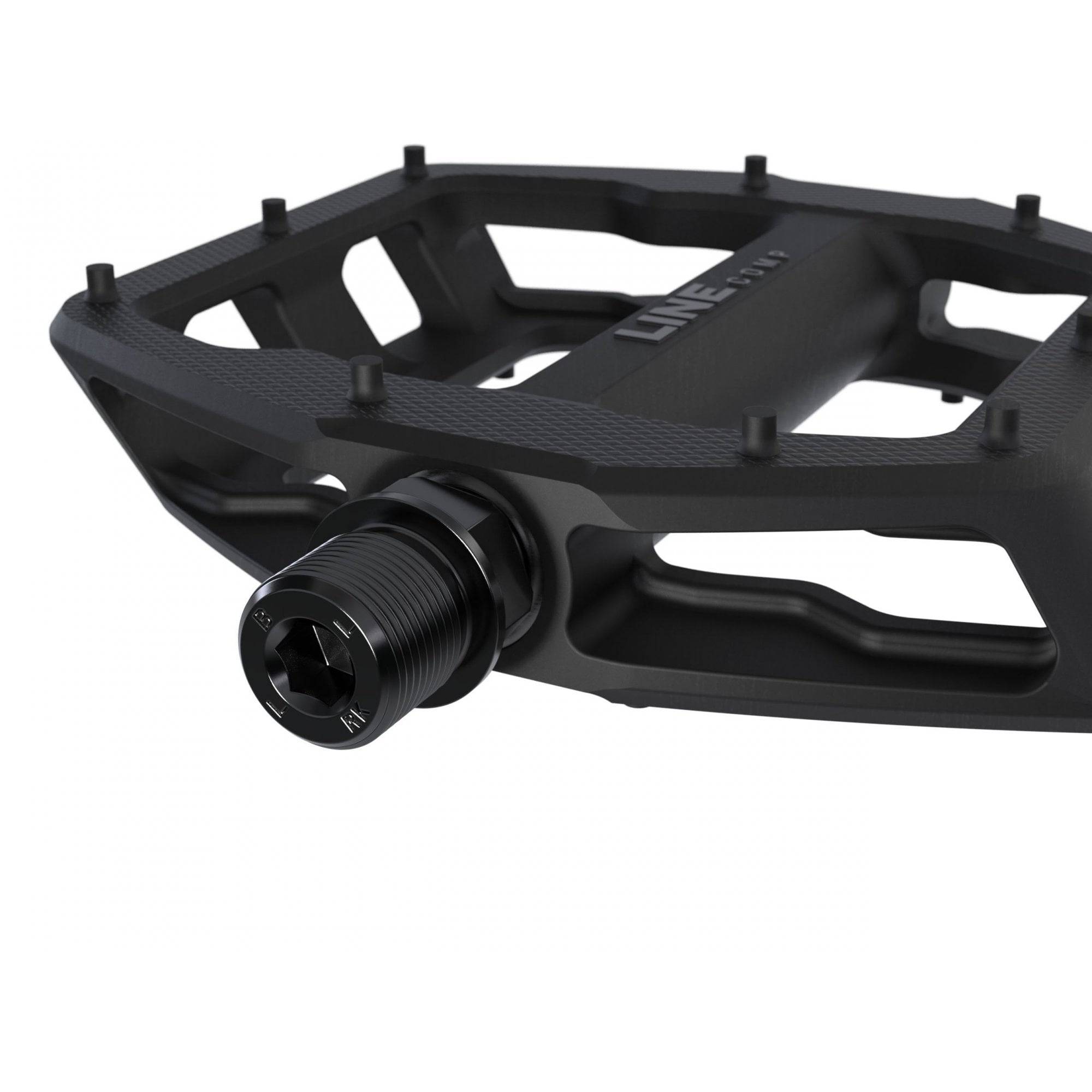 Trek Line Comp flat bike pedal set with durable construction, superior grip, and stability for cycling components.
