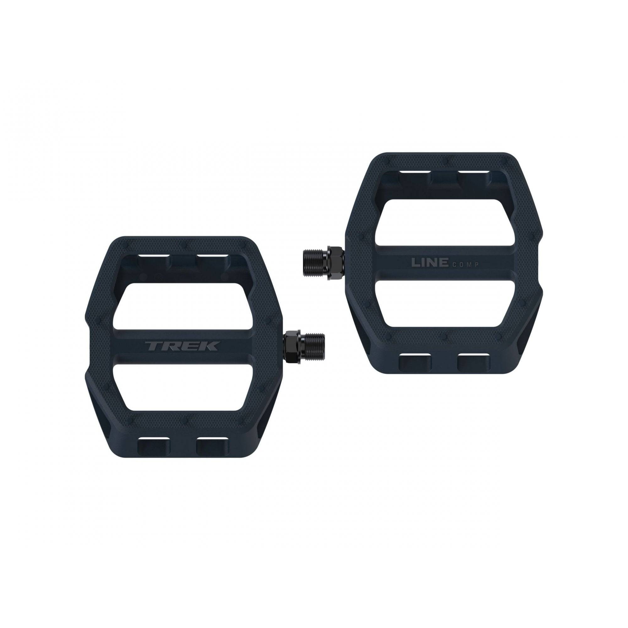 Trek Line Comp flat bike pedals with durable construction, superior grip, and stability for cycling components.
