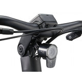 Giant AnyTour E+ 3 e-hybrid bike with SyncDrive motor and Ride Dash Evo display, shown from side view on a trail.