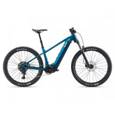 Liv Lurra E+ 2 electric mountain bike with integrated battery and SyncDrive motor, shown with sleek frame and mountain bike tires.