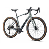 Giant Revolt Advanced 0 gravel bike with adjustable wheelbase and integrated storage, shown in a side view.