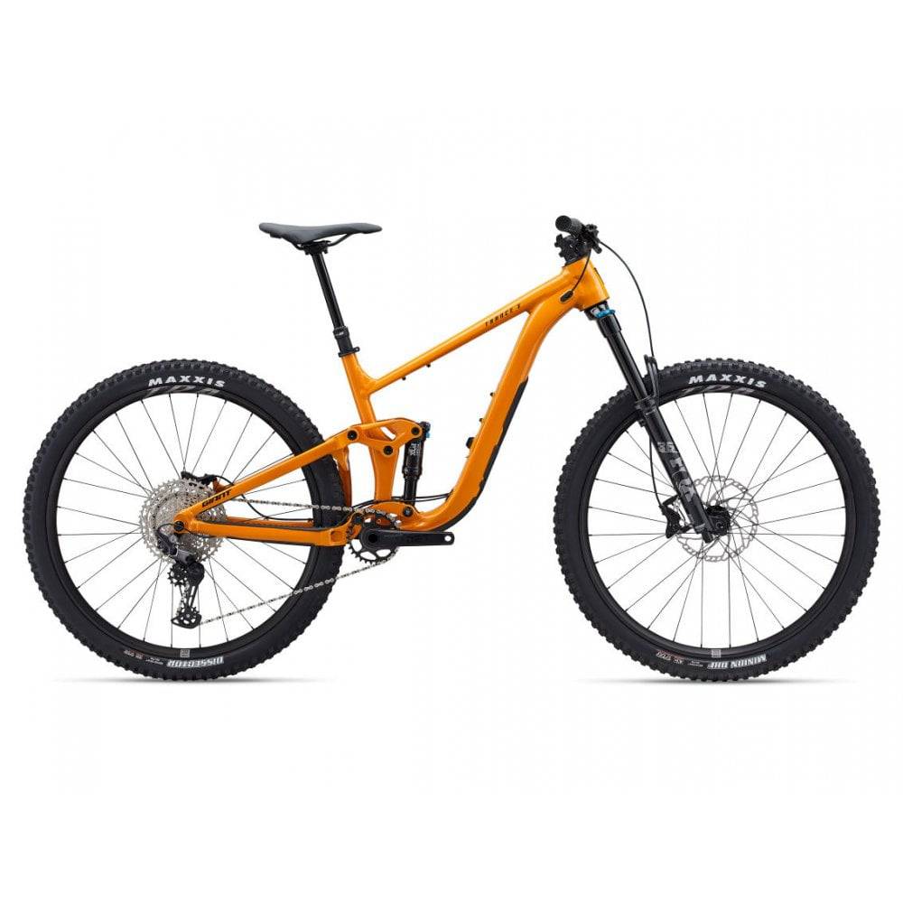 Giant Trance X 2 mountain bike with 140mm rear suspension, 150mm fork, and adjustable geometry for trail riding.