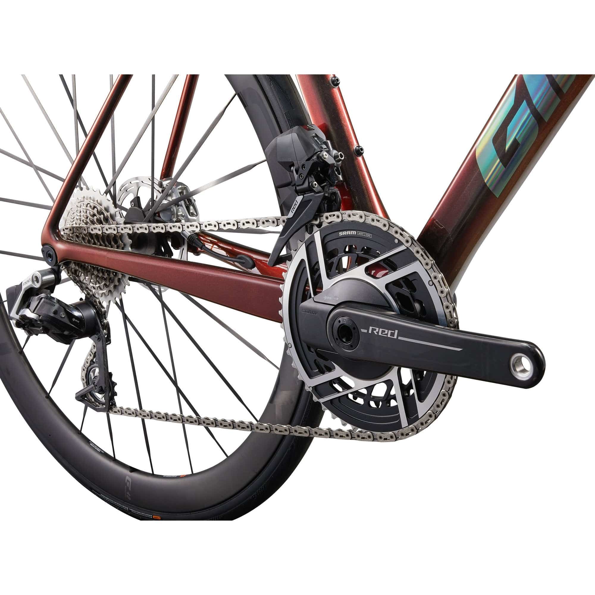 Giant TCR Advanced SL 0 road bike with SRAM Red eTap AXS electronic groupset, featuring a lightweight frame and aerodynamic design.