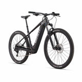 Giant Fathom E+ 2 e-mountain bike with 75Nm torque and 625Wh battery, shown with mountain trail and bike frame.