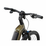 Giant AnyTour X E+ 3 e-hybrid bike with SyncDrive motor, integrated Ride Dash Evo navigation, black frame, and 25km/h speed.