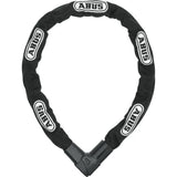Black ABUS 1010/85 City Chain Lock with textile sleeve, secure bike lock accessory for bicycle security.
