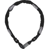 ABUS Chain Lock 1200/110 Web Black with combination lock, hardened steel bicycle security accessory shown in the image.