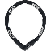 ABUS Tresor 1385/85 black chain lock with combination for bike security, showing the sturdy chain and combination dial.